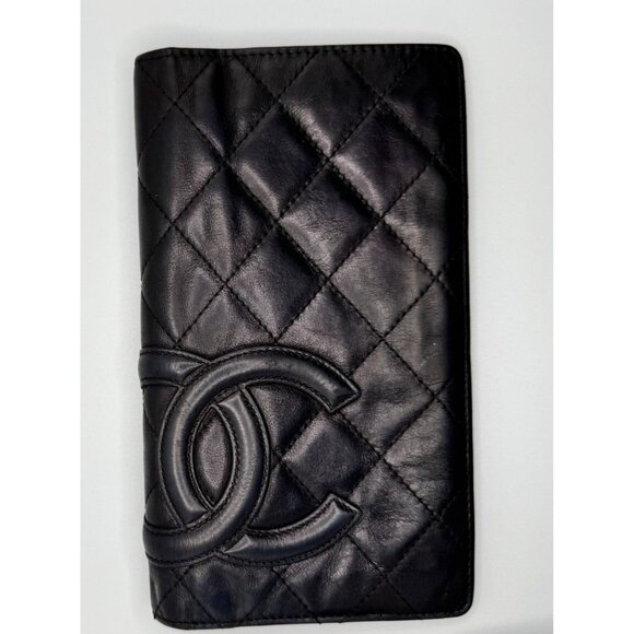 Chanel Black Quilted Leather CC Logo Wallet With Card Slots COA‎ - Picture 3 of 16